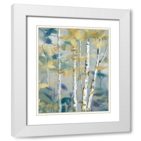 Gilded Forest Detail II White Modern Wood Framed Art Print with Double Matting by Nan