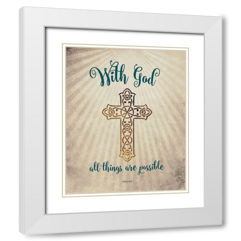 With God White Modern Wood Framed Art Print with Double Matting by Murray, Amanda