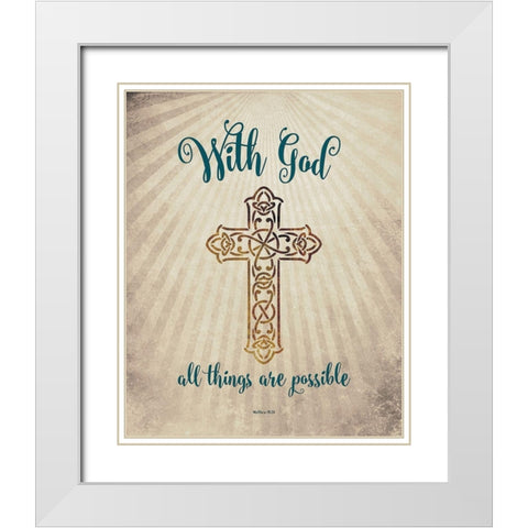 With God White Modern Wood Framed Art Print with Double Matting by Murray, Amanda
