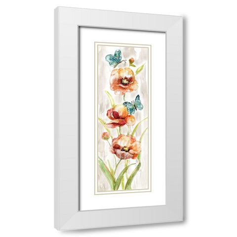 Butterfly Fantasy I White Modern Wood Framed Art Print with Double Matting by Nan