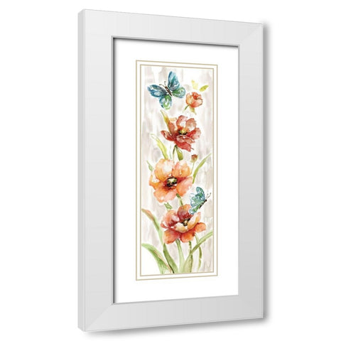 Butterfly Fantasy II White Modern Wood Framed Art Print with Double Matting by Nan