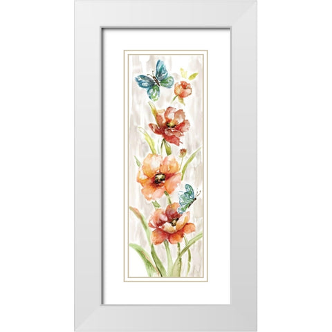 Butterfly Fantasy II White Modern Wood Framed Art Print with Double Matting by Nan