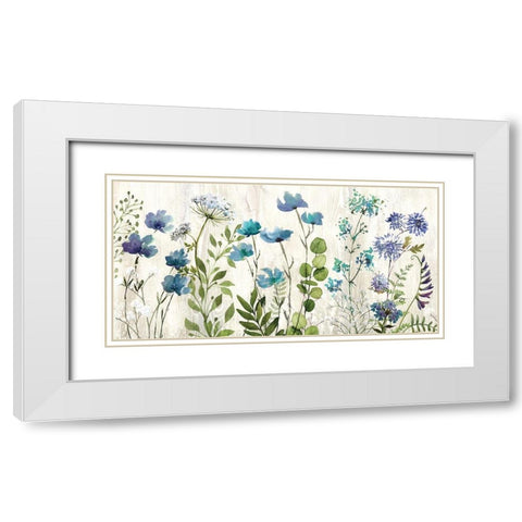 Blue Meadow White Modern Wood Framed Art Print with Double Matting by Knutsen, Conrad