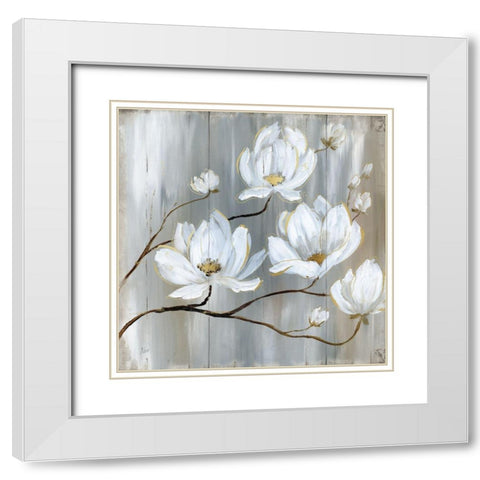 Summer in Neutral I White Modern Wood Framed Art Print with Double Matting by Nan
