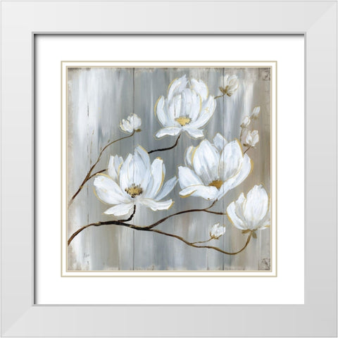 Summer in Neutral I White Modern Wood Framed Art Print with Double Matting by Nan