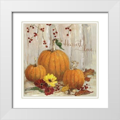 Pumpkin Patch IV White Modern Wood Framed Art Print with Double Matting by Swatland, Sally