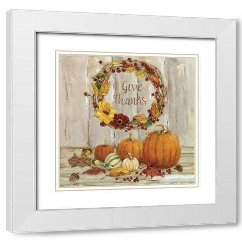 Pumpkin Patch V White Modern Wood Framed Art Print with Double Matting by Swatland, Sally