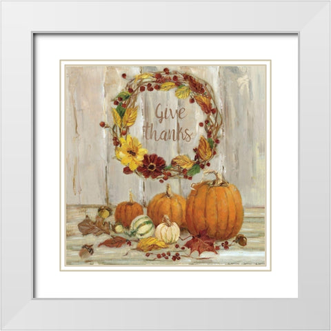 Pumpkin Patch V White Modern Wood Framed Art Print with Double Matting by Swatland, Sally