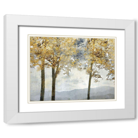 Ridgetop View White Modern Wood Framed Art Print with Double Matting by Nan