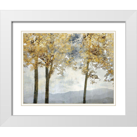 Ridgetop View White Modern Wood Framed Art Print with Double Matting by Nan