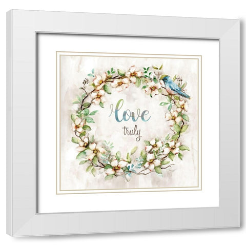 Love Truly White Modern Wood Framed Art Print with Double Matting by Nan