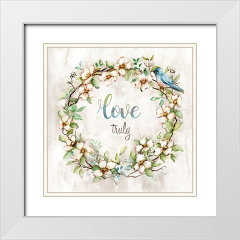 Love Truly White Modern Wood Framed Art Print with Double Matting by Nan