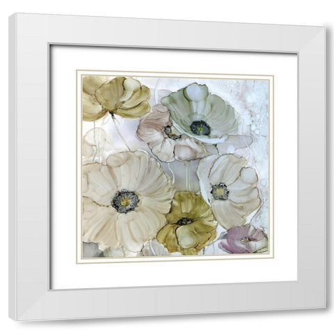 Iridescent Poppies White Modern Wood Framed Art Print with Double Matting by Robinson, Carol