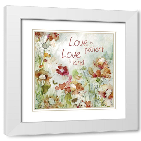 Delicate Garden White Modern Wood Framed Art Print with Double Matting by Robinson, Carol