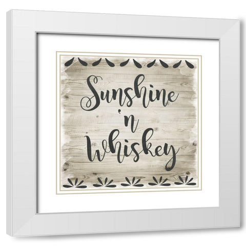 Sunshine n Whiskey White Modern Wood Framed Art Print with Double Matting by Murray, Amanda