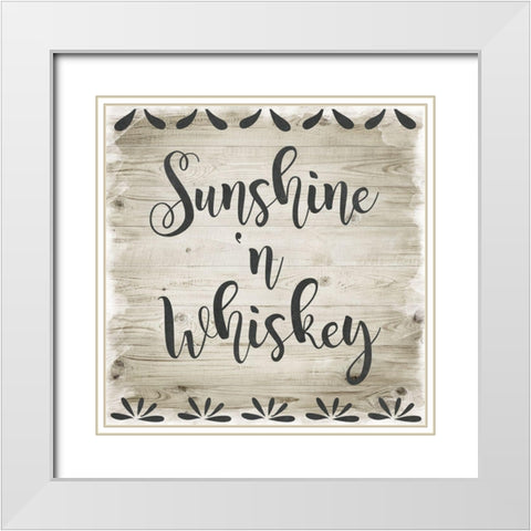 Sunshine n Whiskey White Modern Wood Framed Art Print with Double Matting by Murray, Amanda