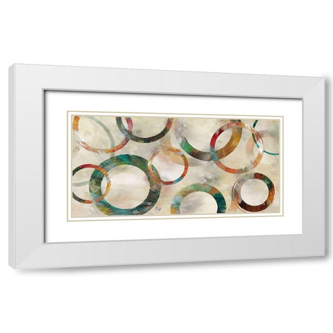 Rings Galore White Modern Wood Framed Art Print with Double Matting by Nan