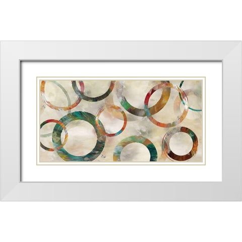 Rings Galore White Modern Wood Framed Art Print with Double Matting by Nan