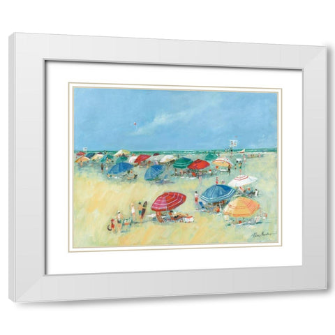 The Shore I White Modern Wood Framed Art Print with Double Matting by Manning, Ruane