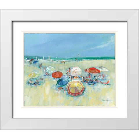 The Shore II White Modern Wood Framed Art Print with Double Matting by Manning, Ruane