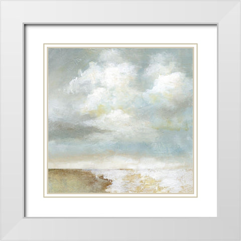 Cloudscape IV White Modern Wood Framed Art Print with Double Matting by Nan