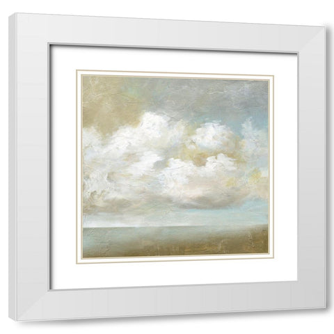 Cloudscape V White Modern Wood Framed Art Print with Double Matting by Nan