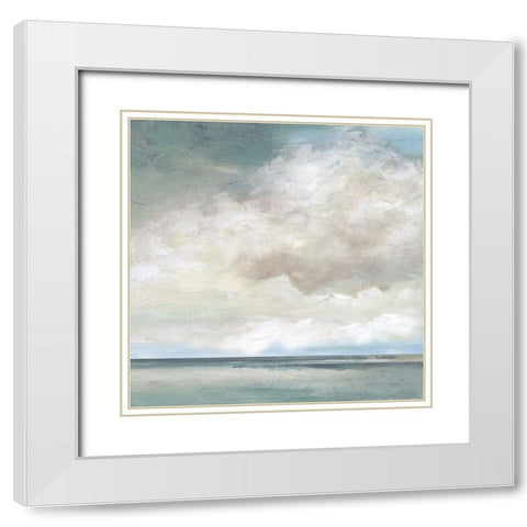 Cloudscape VII White Modern Wood Framed Art Print with Double Matting by Nan