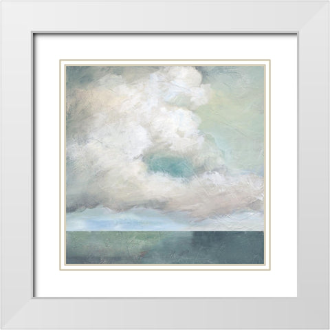 Cloudscape VIII White Modern Wood Framed Art Print with Double Matting by Nan