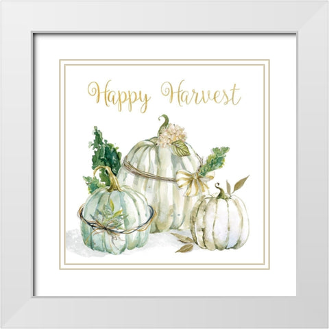 Happy Harvest White Modern Wood Framed Art Print with Double Matting by Robinson, Carol