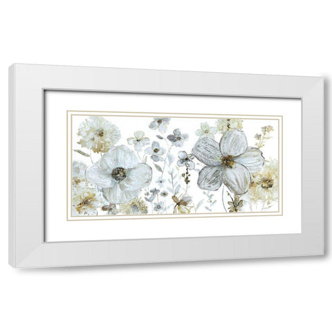 Garden Glitter III White Modern Wood Framed Art Print with Double Matting by Robinson, Carol