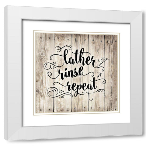 Lather White Modern Wood Framed Art Print with Double Matting by Murray, Amanda