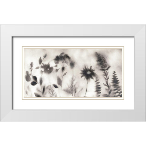 Misty Wildflower Morning White Modern Wood Framed Art Print with Double Matting by Nan