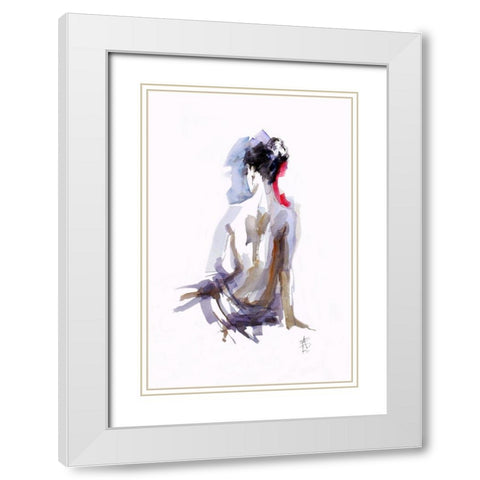 Contemplation White Modern Wood Framed Art Print with Double Matting by Farrall Doyle, Anne
