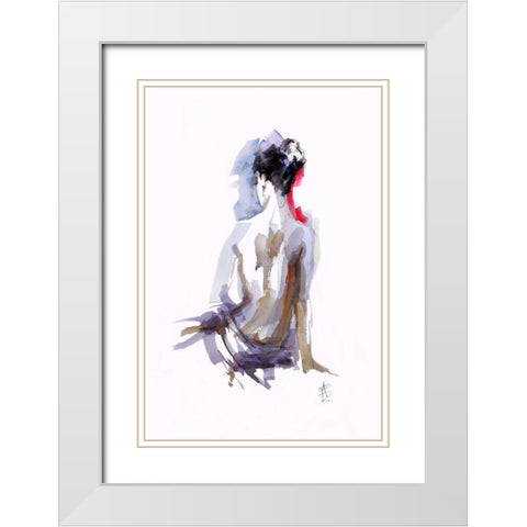 Contemplation White Modern Wood Framed Art Print with Double Matting by Farrall Doyle, Anne