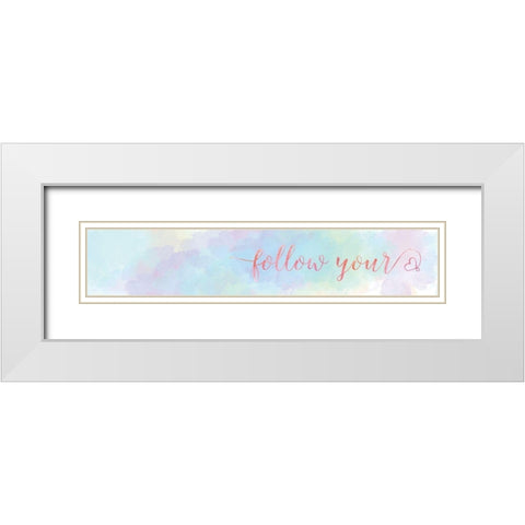 Follow Your White Modern Wood Framed Art Print with Double Matting by Carpentieri, Natalie