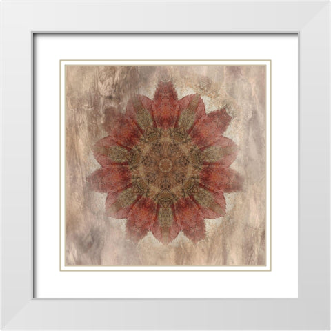 Autumn Kaleidoscope White Modern Wood Framed Art Print with Double Matting by Weisz, Irene