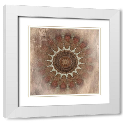 Autumn Kaleidoscope White Modern Wood Framed Art Print with Double Matting by Weisz, Irene