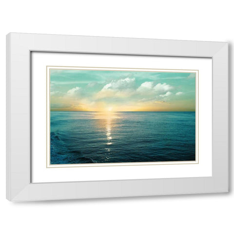 Let There Be Light White Modern Wood Framed Art Print with Double Matting by Nan