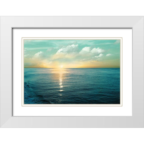 Let There Be Light White Modern Wood Framed Art Print with Double Matting by Nan