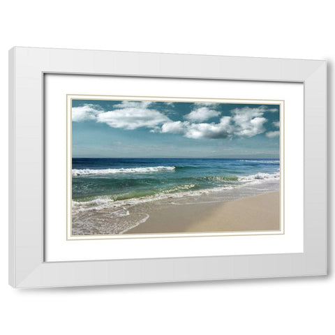 Majestic Waves White Modern Wood Framed Art Print with Double Matting by Nan