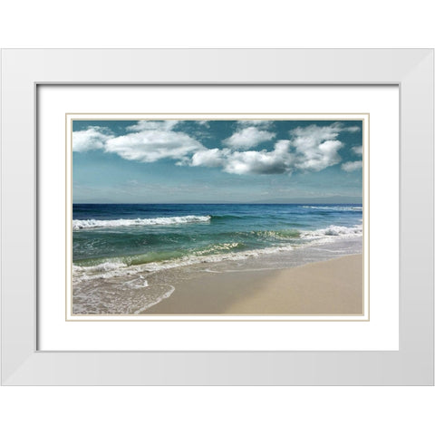 Majestic Waves White Modern Wood Framed Art Print with Double Matting by Nan