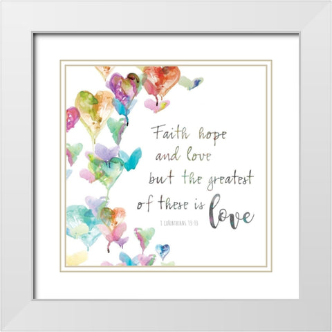Faith, Hope and White Modern Wood Framed Art Print with Double Matting by Robinson, Carol