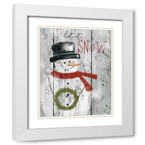 Let It Snow White Modern Wood Framed Art Print with Double Matting by Robinson, Carol