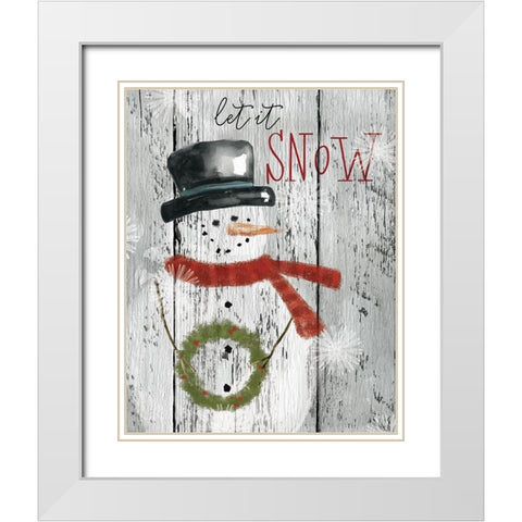 Let It Snow White Modern Wood Framed Art Print with Double Matting by Robinson, Carol
