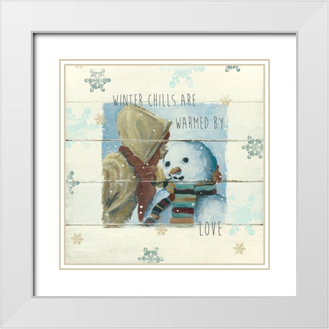 Winter Chills White Modern Wood Framed Art Print with Double Matting by Robinson, Carol