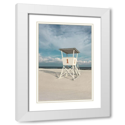 Sitting High White Modern Wood Framed Art Print with Double Matting by Nan