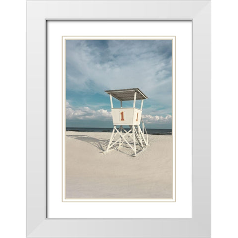 Sitting High White Modern Wood Framed Art Print with Double Matting by Nan