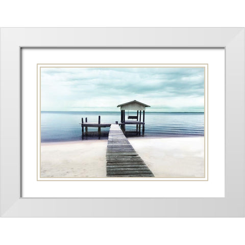 Peaceful Place White Modern Wood Framed Art Print with Double Matting by Nan