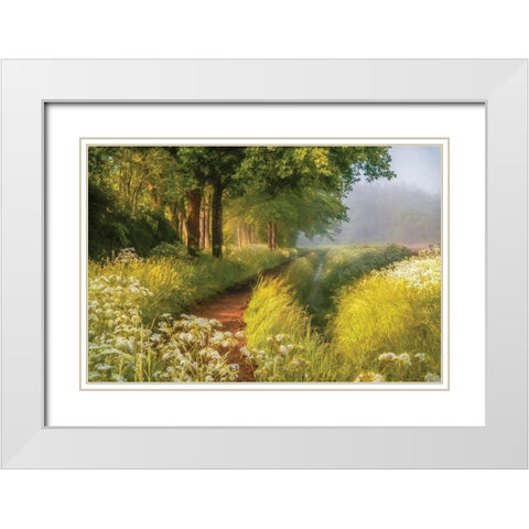 Spring in Holland White Modern Wood Framed Art Print with Double Matting by Van de Goor, Lars