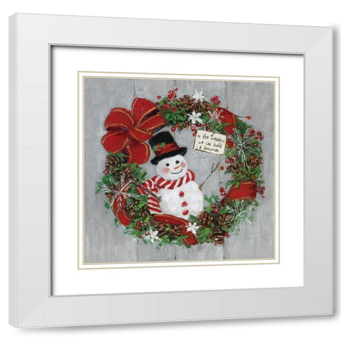 Mr. Snowman White Modern Wood Framed Art Print with Double Matting by Swatland, Sally